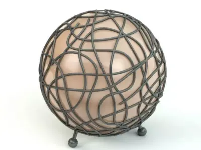 Green Wire Lamp 3D model