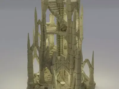 Ruined Altar Tabletop Terrain 28 MM 3D print model