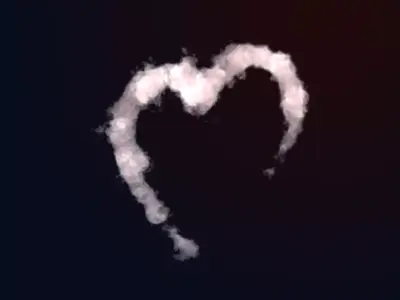 VDB Heart Shaped Cloud Trail Animated 01 3D model