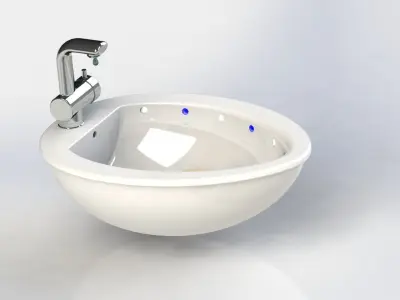 Hand washing basin with light sensor automatic control 3D model