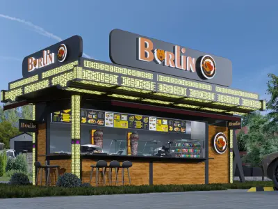 CONTAINER FOOD TRUCK IMMBIS BERLIN 3D model