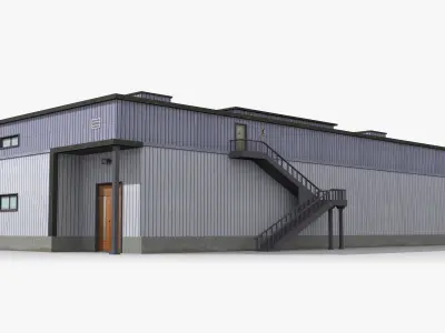 Factory x22 Low-poly 3D model