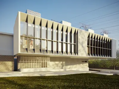 Exterior HDRI sunset golden hour Cinema4D Corona scene 3D model