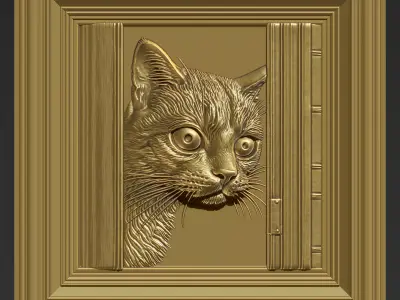 Cat Looking Out the Window A57 3D print model purchase