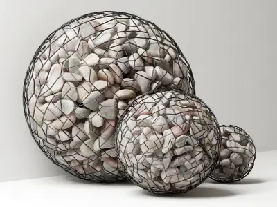 Gabion sphere pebble  n5 3D model
