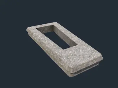 White Fenced Grave Low-poly 3D model