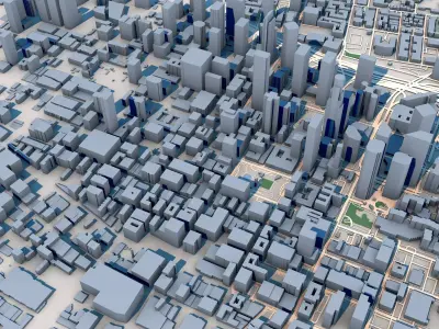 Wilshire Grand Center US Bank Tower Los Angeles USA 3D model