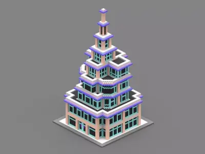 House Voxel - 26 Low-poly 3D model