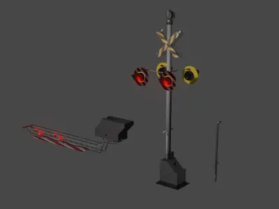 Train stop light -mechanical  - Cancela Mecanica de Trem 3D model