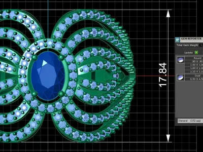 Diamond Ring for Women 3D print model get