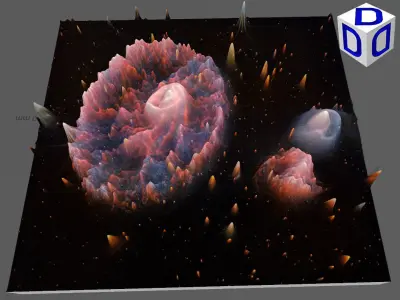 Low Res Chartwheel Nebula deep sky object 3d software analysis Free 3D print model