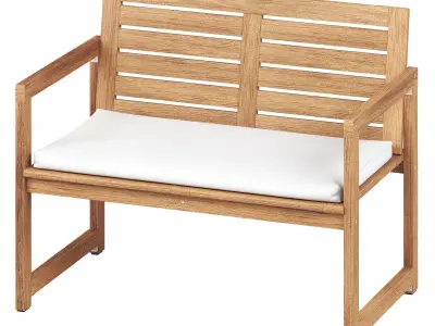 NAMMARO Bench with backrest and pillows IKEA 3D model