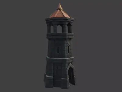Stone Watchtower Low-poly 3D model