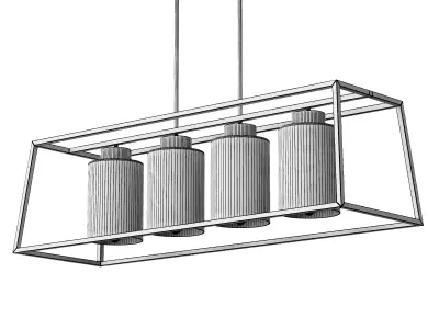 Rectangle Chandelier Low-poly 3D model purchase