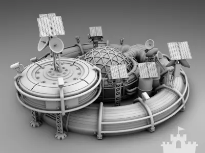 Martian Space base 3D print model
