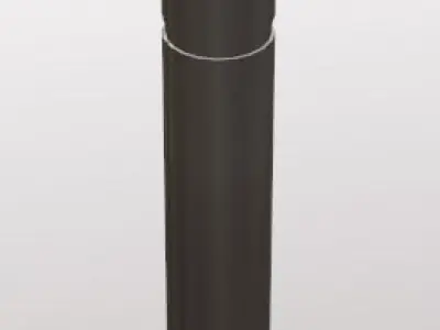 Minimalistic Metal Bollard  Low-poly 3D model