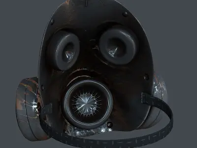 Gas mask helmet 3d model scifi Low-poly Low-poly Low-poly 3D model