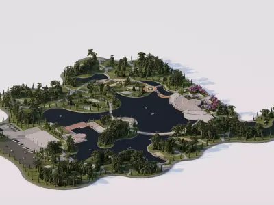 public park-Private Park Landscape -Park Center 3D model