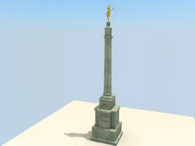 BAROQUE Monumental Column Low-poly 3D model