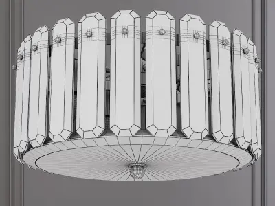 Restoration Hardware BONNINGTON MEDIUM FLUSH MOUNT Brass 3D model