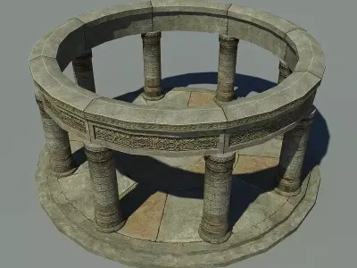 Ancient Altar Low-poly 3D model