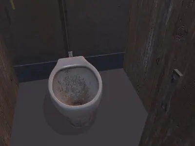 Old Gas station Low-poly 3D model