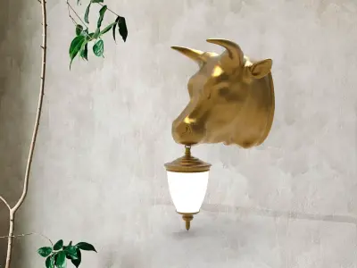 bull Head Wall Lamp 3D print model