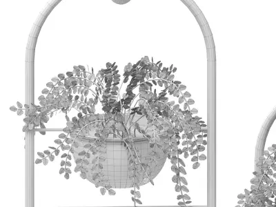 Hanging metal plant vine pot lighting lamp partition divider 3D Model Pack