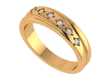 Round Diamond Band 3D print model