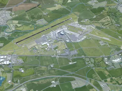 Edinburgh Airport 15km Low-poly 3D model