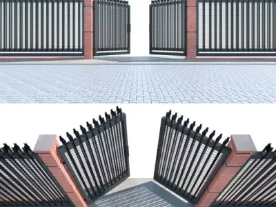 Entrance Gate fence 3D model