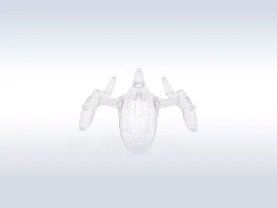 Futuristic Sci-Fi Flying Drone Robot with Cockpit 56 3D model