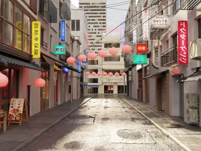Japanese Street 3D model buy