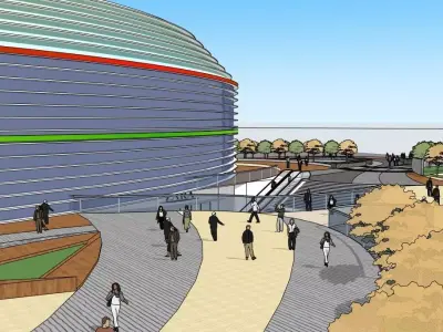 Parametric Podium Tower Complex SketchUp Model Low-poly 3D model