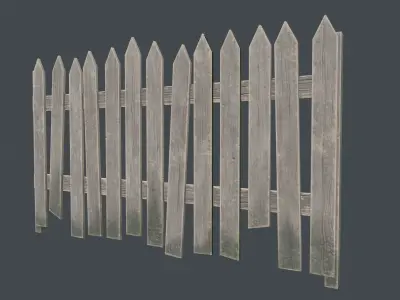 Wooden fencing 3D model