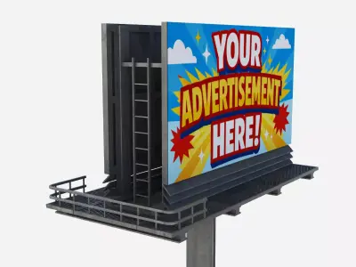 Advertising Billboard 01 Low-poly 3D model