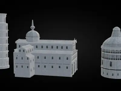 Italy Historical Building Pack Low-poly 3D model