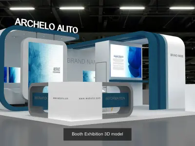 exhibition booth tradeshow stand collection VOL 9 3D Model Pack
