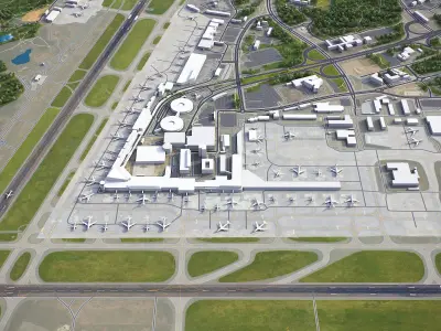 Helsinki Airport Low-poly 3D model