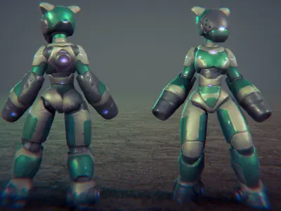 Robot Warriors Low-poly 3D model