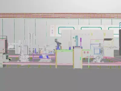 Factory production line 3D model