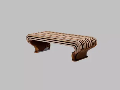 sci fi bench Free low-poly 3D model