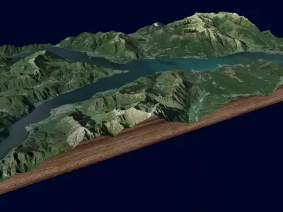 Lake Como Italy mountain landscape 3D model
