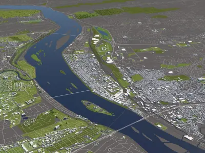 Harrisburg Pennsylvania USA 50x50km 3D model