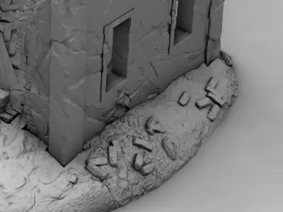 Plane crashed on house 3D print model