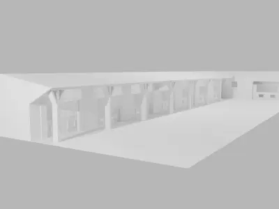 Horse Stable Low-poly 3D model