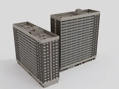 Hutcheon Court Apartment Building Low-poly 3D model