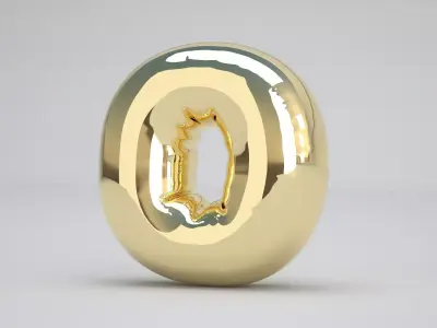 O Balloon Gold 3D model
