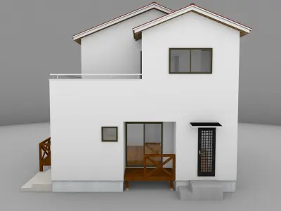House model for background 09 Low-poly 3D model