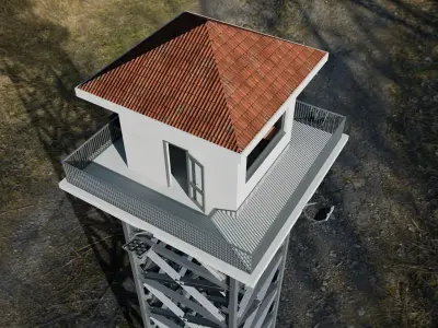Military Base  Watchtower Guard Tower  FBX BLEND OBJ Low-poly 3D model